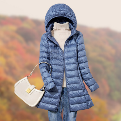 Manteau Femme À Capuche Mi-long Chaud et Léger - PanierRoyale