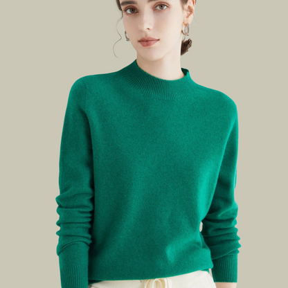 Pull Femme Col Rond en Laine Mérinos Chaud pour Hiver