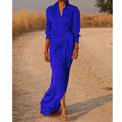 Robe Chemisier Longue Femme Élégante