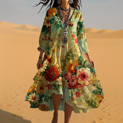 Robe Été Bohème V-Découpe pour Femme