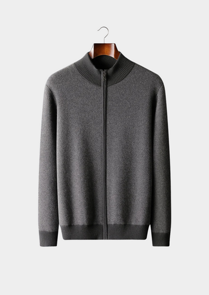 Veste en laine zippée noire - vue 2