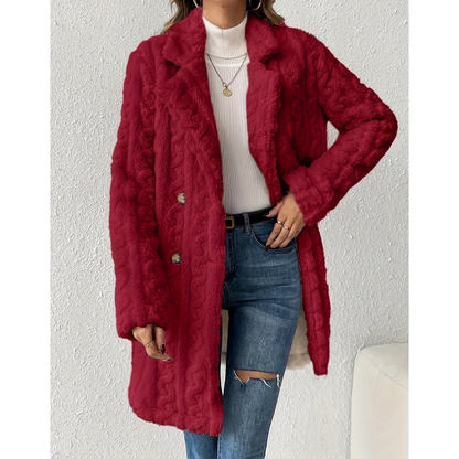 Manteau Grande Taille Féminin en Laine Chaude