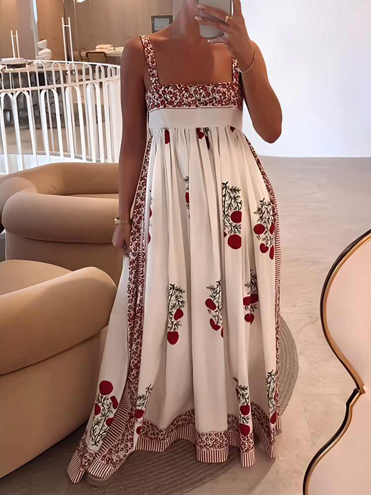 Robe Bohème à Bretelles Fleurs Été