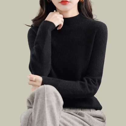 Pull Femme Col Rond en Laine Mérinos Chaud pour Hiver