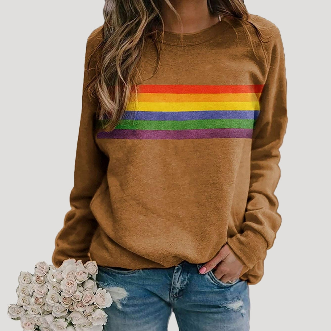 Sweat à capuche femme rayé coloré pour printemps