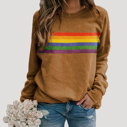 Sweat à capuche femme rayé coloré pour printemps