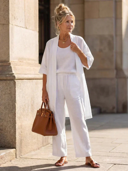 Ensemble Femme Kimono Fluide et Pantalon Ample