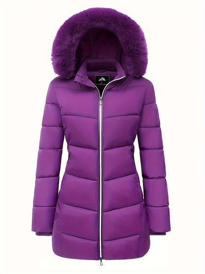 Manteau Femme Hiver Chaud avec Capuche et Poches Réversibles