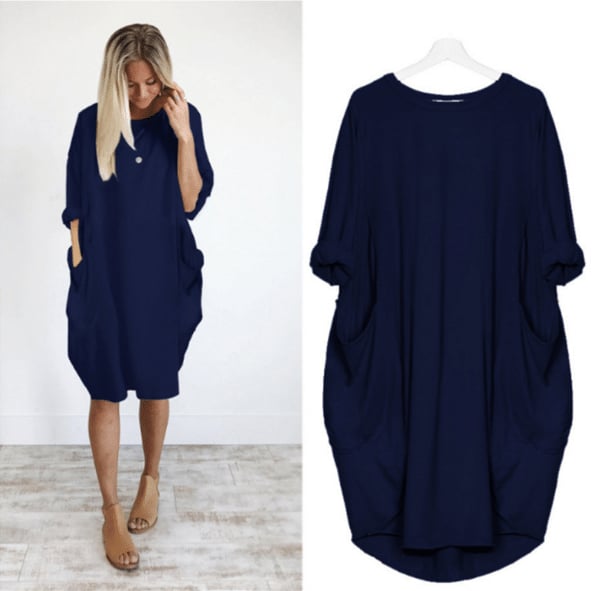 Robe Été Légère pour Femme - Col Rond et coupe Droite