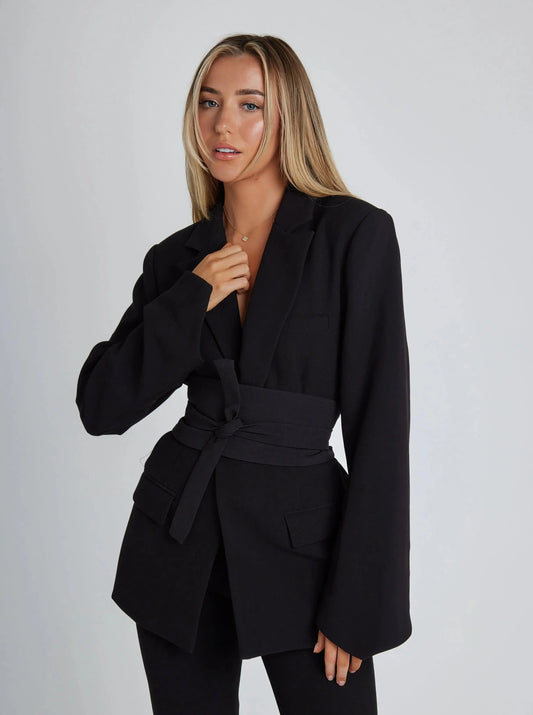 Blazer Élégant pour Femme avec Ceinture - Taille Slim Chic - BerlinGlamour