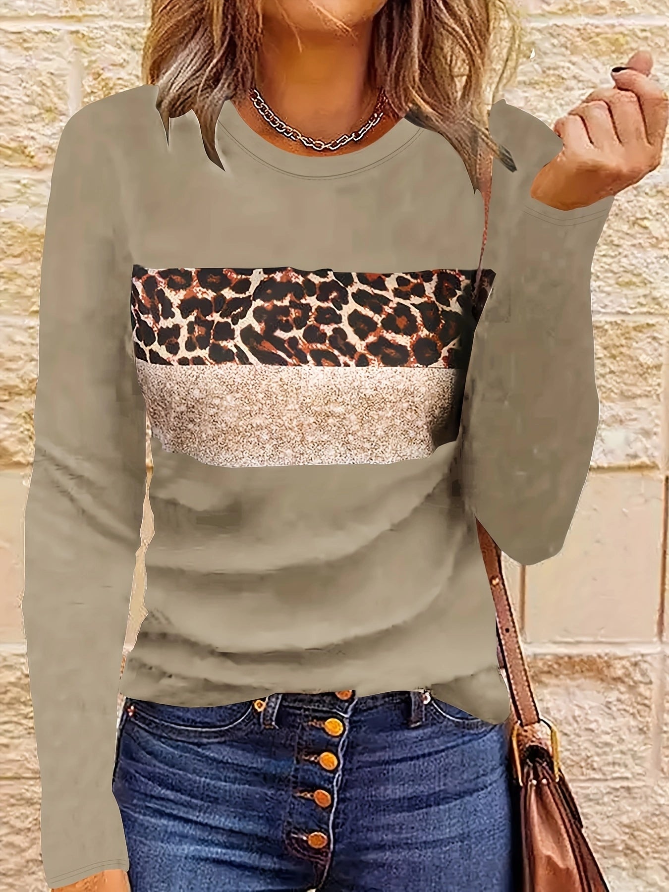 Pull Femme Imprimé Léopard Chic à Manches Longues - PanierRoyale