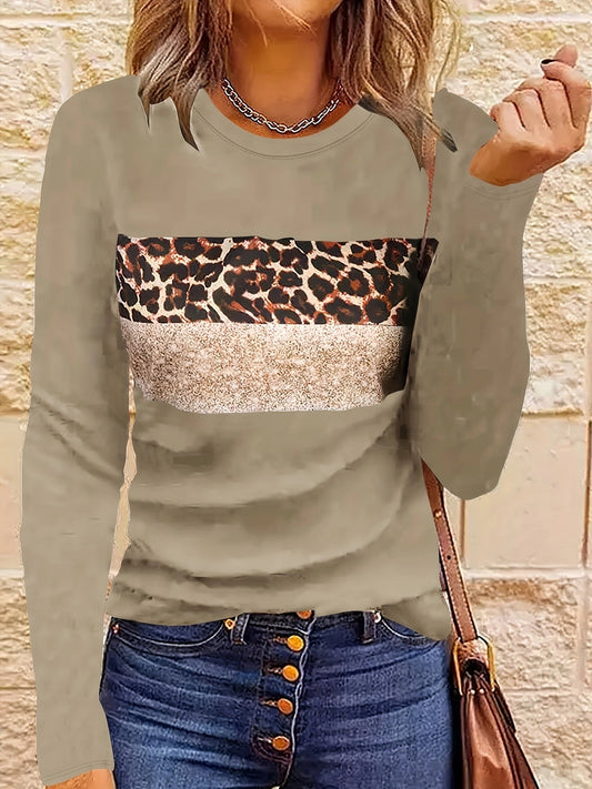 Pull Femme Imprimé Léopard Chic à Manches Longues - PanierRoyale