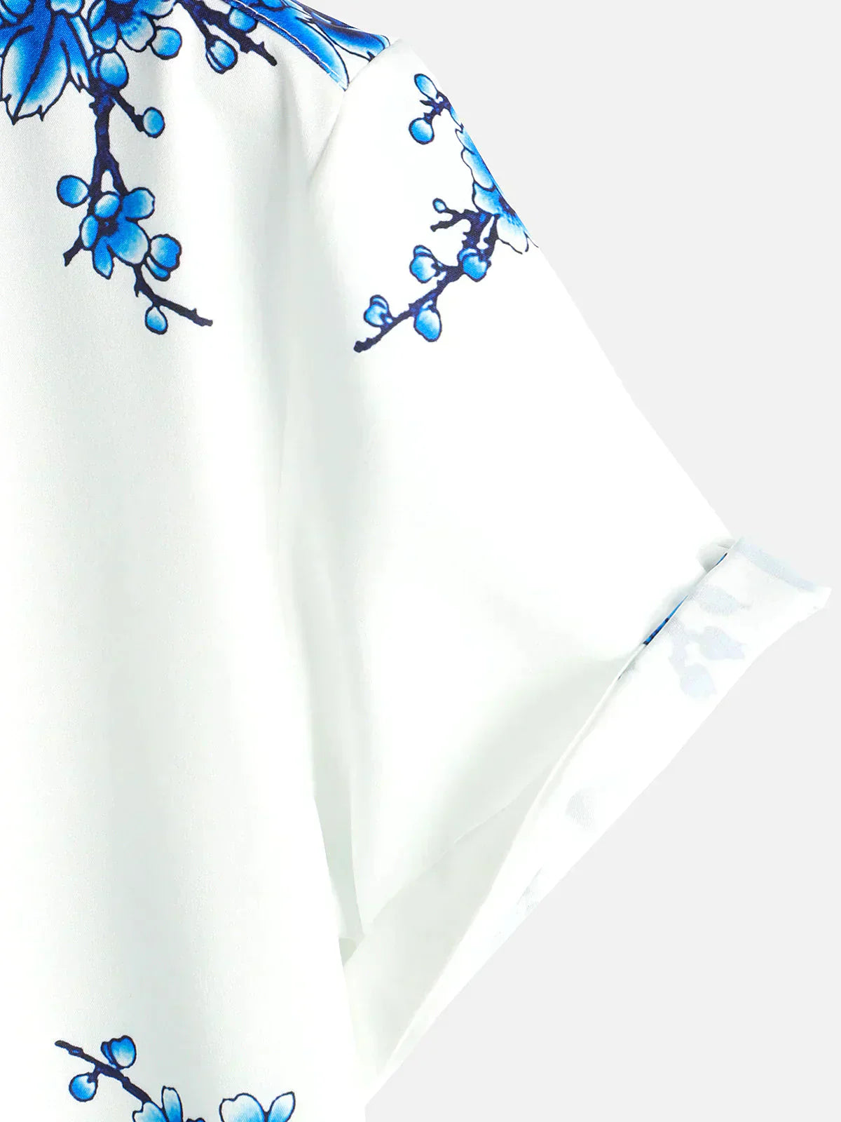 Chemise Homme Courte Manche Blanche Fleurs Été