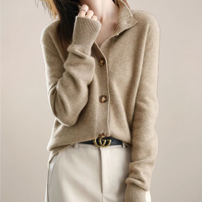 Cardigan Femme Printemps Décontracté avec Col et Boutons - BerlinGlamour
