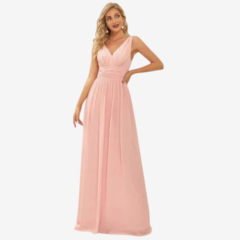 Robe Été Longue Plissée avec Décolleté Profond - PanierRoyale