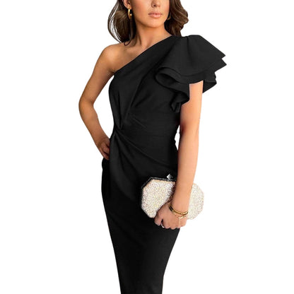 Robe Élégante sans Manches avec Fente Arrière et Détail Nœud