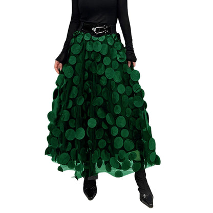 Jupe Élastique Taille Haute à Pois Féminine