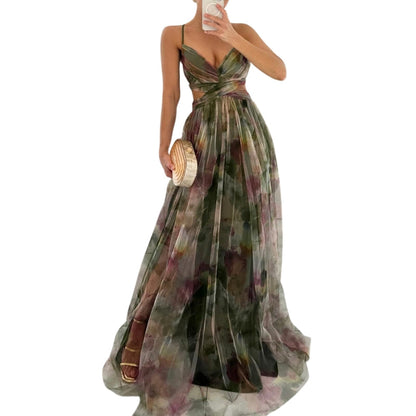 Robe Été Legère à Bretelles Délicates et Col en V