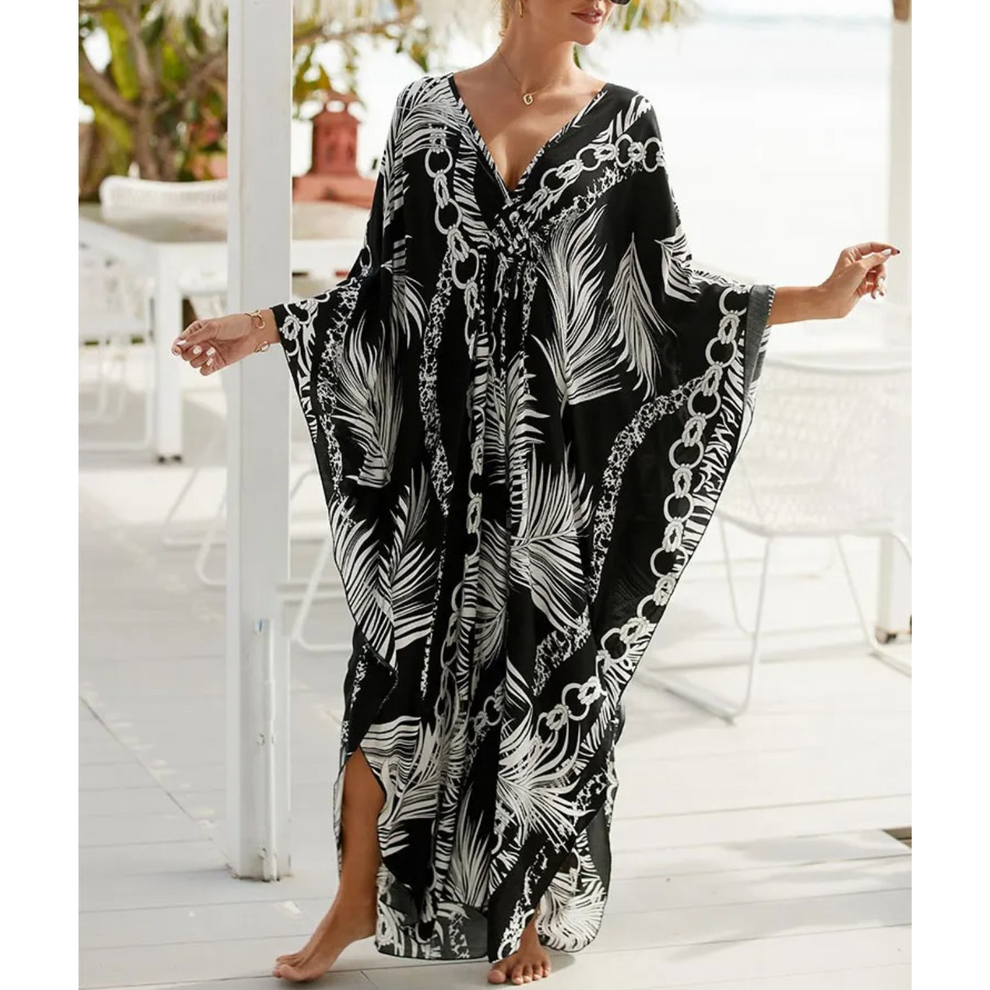 Kaftan Décontracté Col en V Été Léger - PanierRoyale