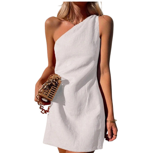 Robe Courte Élégante sans Manches ➡️ Robe Élégante mi-Longueur pour Femme - PanierRoyale