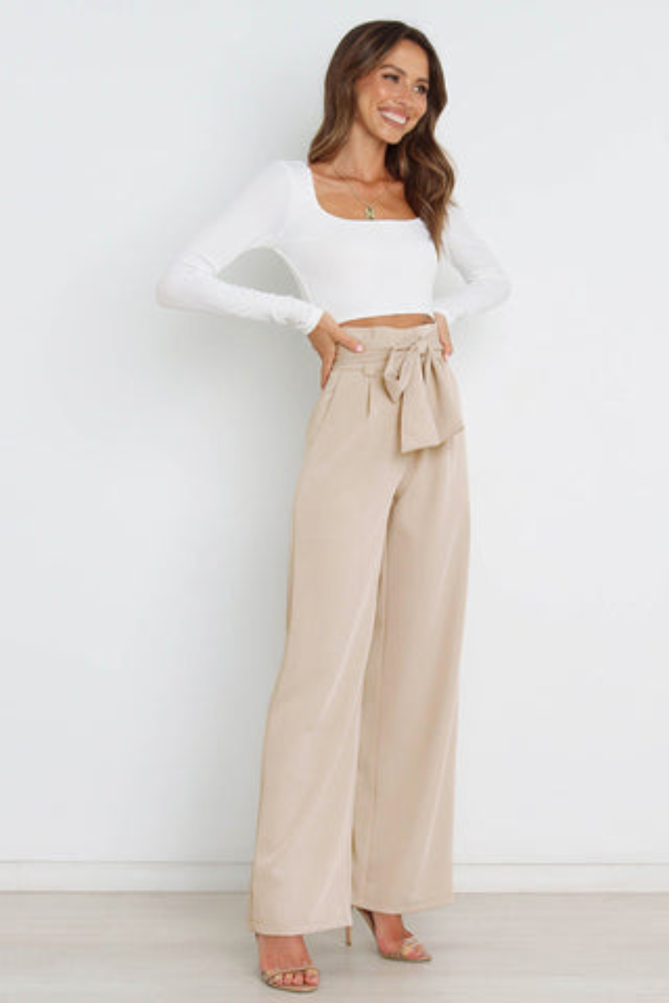 Pantalon Femme Élégant Taille Longue en Lin - PanierRoyale