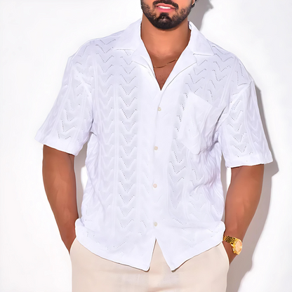 Chemise Homme Manche Courte Col Revers Élégante et Pratique