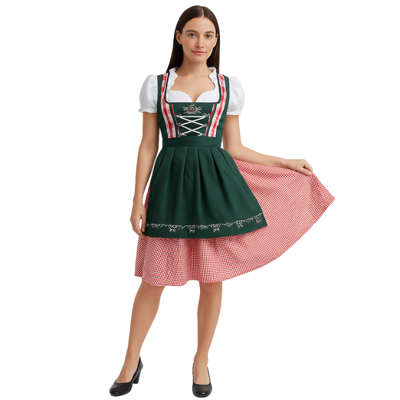 Robe Dirndl Chic Mi-Longueur Manches Courtes - PanierRoyale