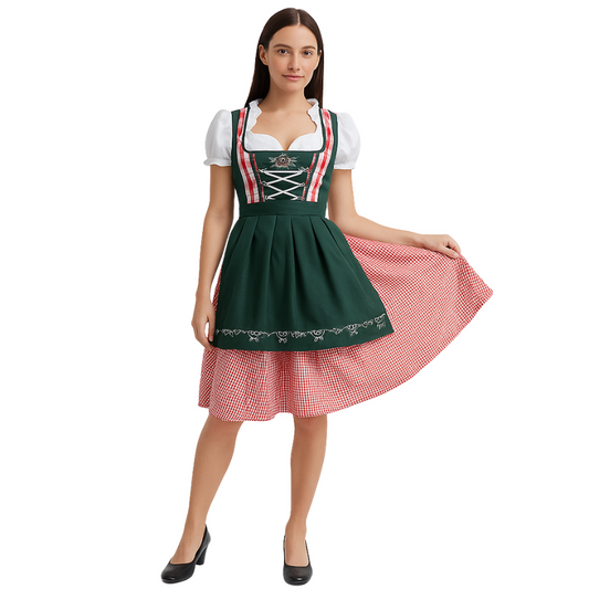 Robe Dirndl Chic Mi-Longueur Manches Courtes - PanierRoyale