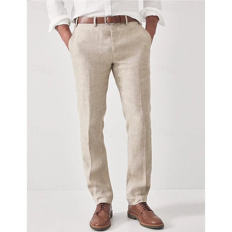 Pantalon Taille Slim Élégant Homme avec Poches