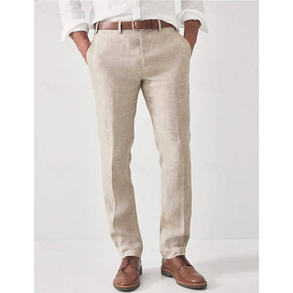 Pantalon Taille Slim Élégant Homme avec Poches