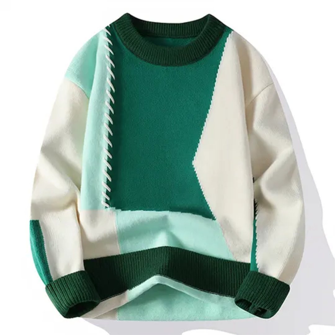 Pull Hiver Patchwork Mode Homme - PanierRoyale
