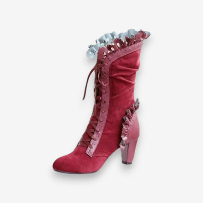 Bottines à Talons Hauts Femmes Chic en Cuir