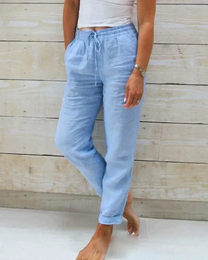 Pantalon Lin Femme Coupe Décontractée et Élégante