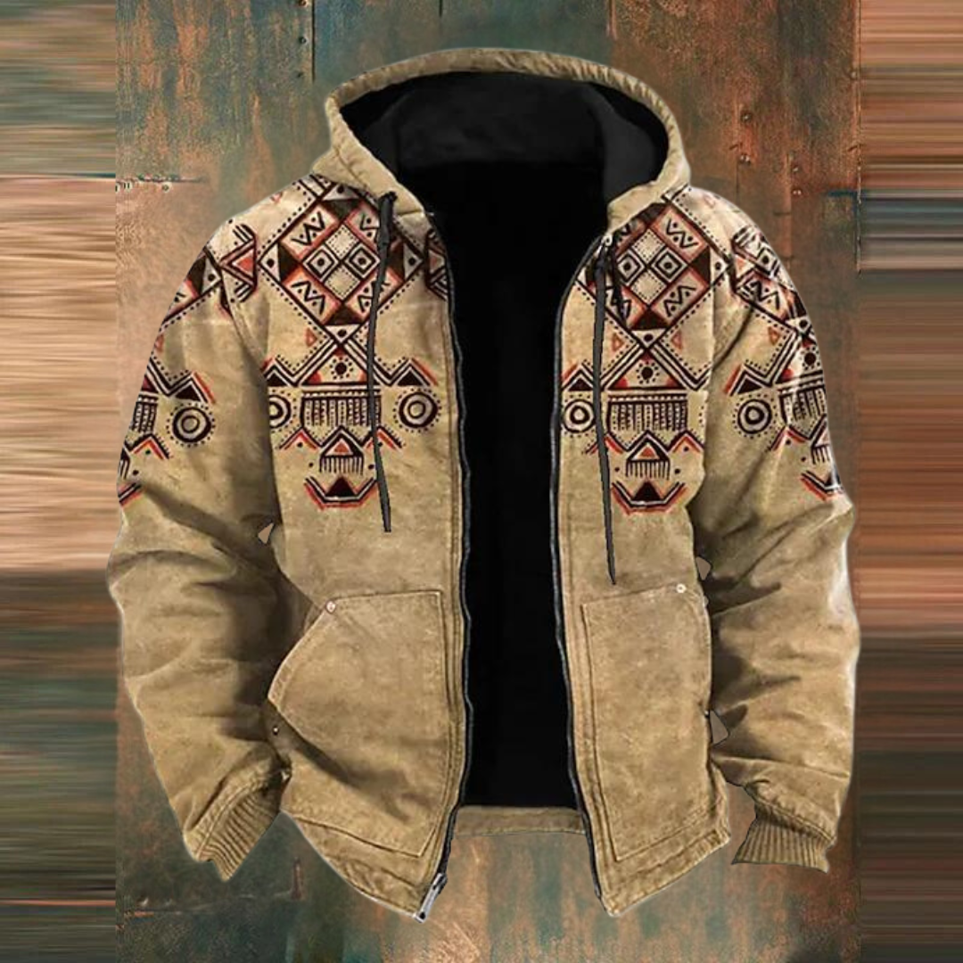 Veste Cuir Homme Casual Motif Géométrique - PanierRoyale