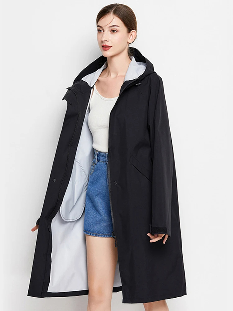 Veste Imperméable Femme Légère avec Capuche et Poches Réglables - PanierRoyale