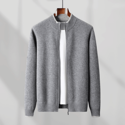 Veste Cachemire Homme Zippée Manches Longues