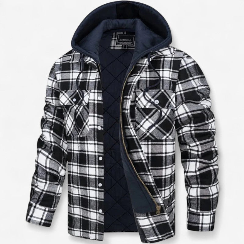 Veste Carreaux Élégante Manches Longues - PanierRoyale