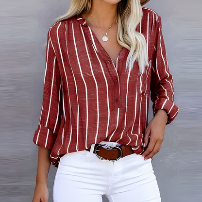 Blouse Femme Manches Longues Col Rond Élégante
