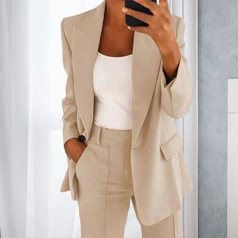 Costume Femme Tailleur Bleu Marine Élégant