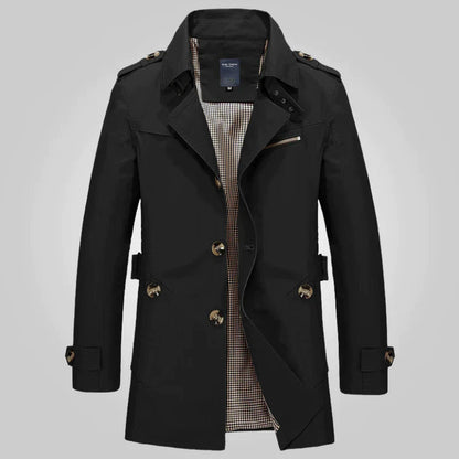Manteau Homme Long Élégant Trench Classique en Coton