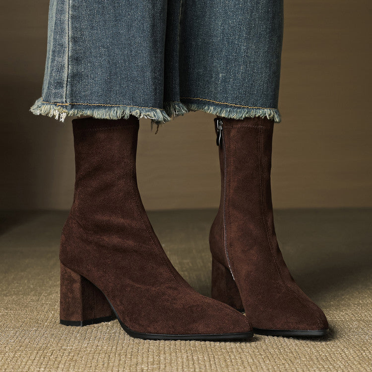 Bottes Femmes Confort Chaussures Zippées pour Ville - PanierRoyale