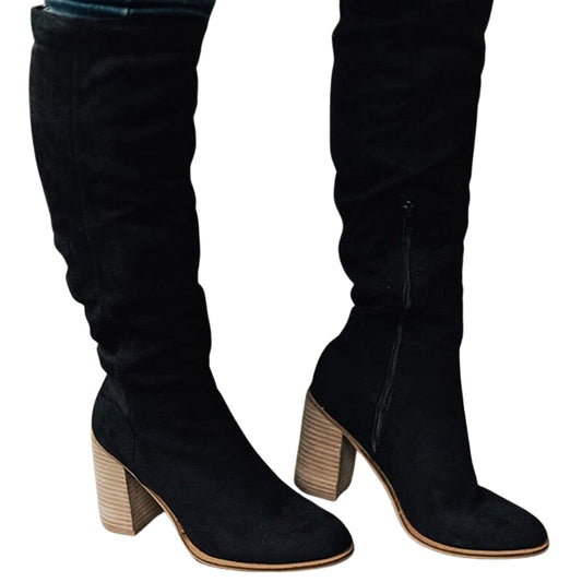 Bottes Femmes Haut Talon Bloc Chic et Élégantes - PanierRoyale