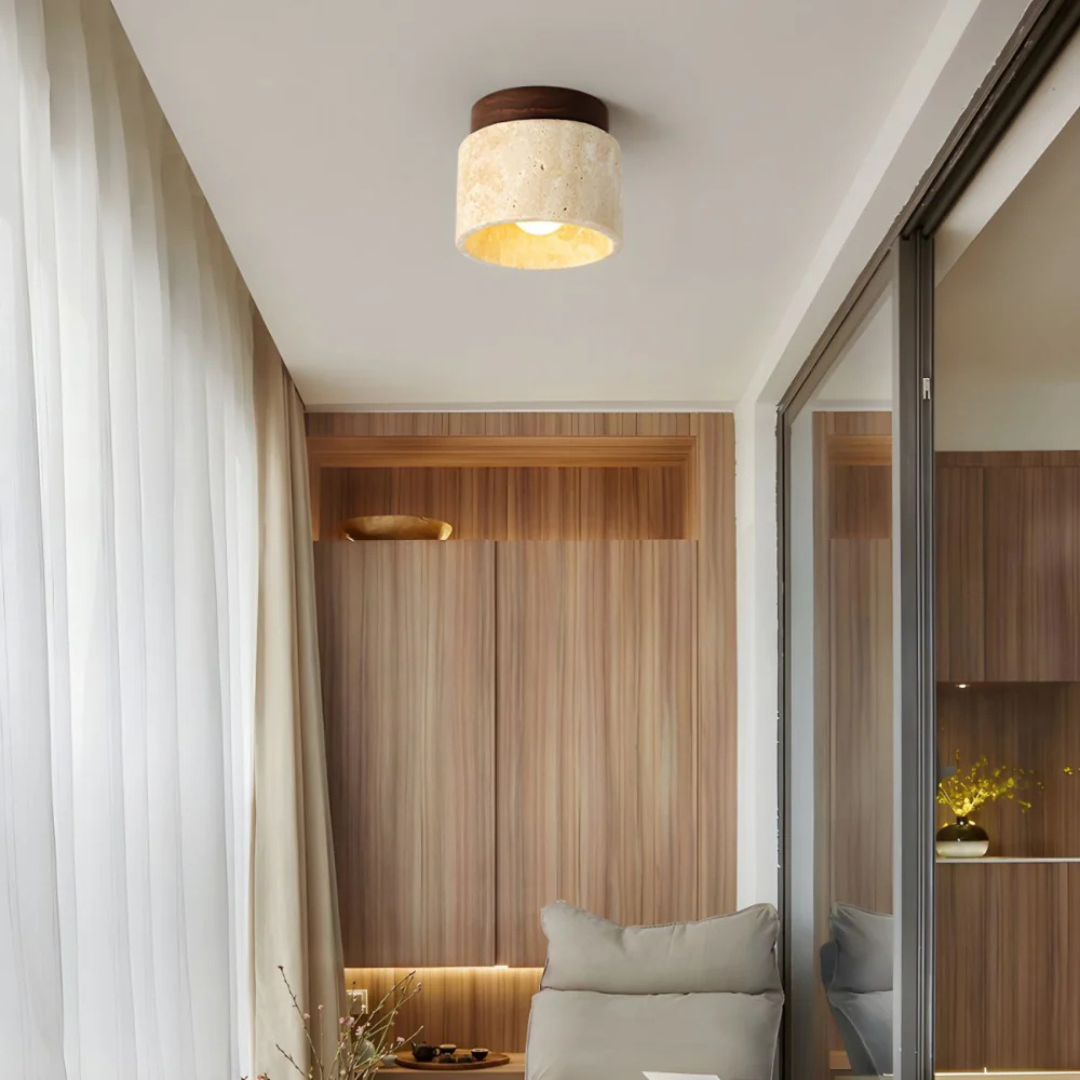 Lampe Plafond Pierre Naturelle Design Élégant