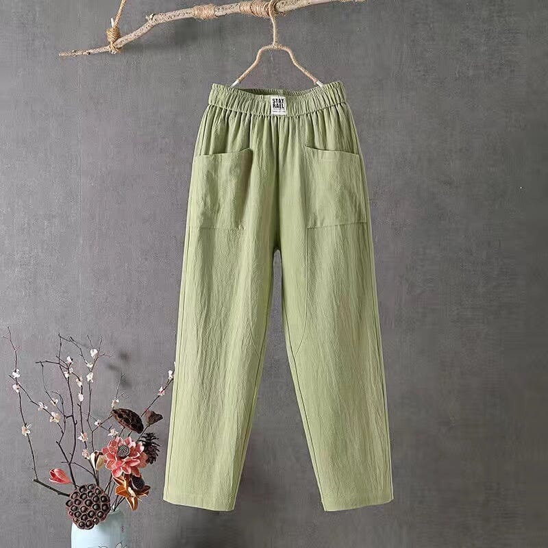 Pantalon Femme Décontracté à Taille Élastique pour Loisirs