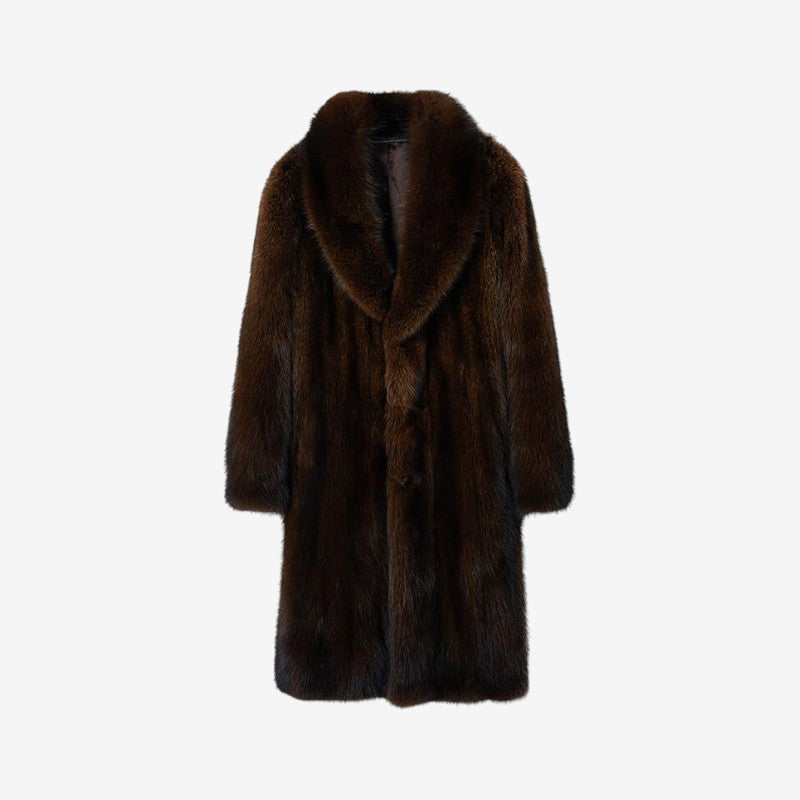 Manteau Femme en Fausse Fourrure avec Manches Longues et Col Montant - PanierRoyale