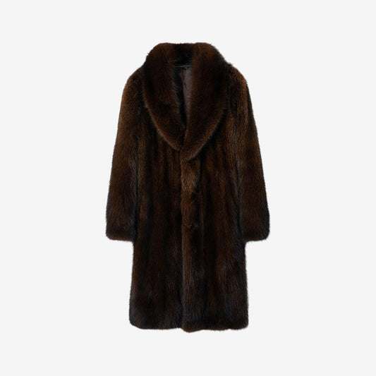 Manteau Femme en Fausse Fourrure avec Manches Longues et Col Montant - PanierRoyale