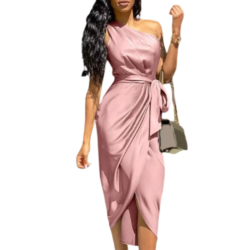 Robe Femme Élégante Mi-Longue avec Ceinture - PanierRoyale