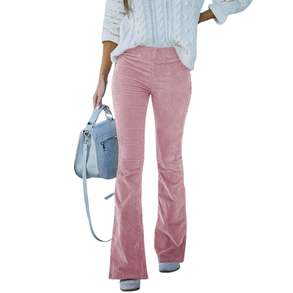 Pantalon Femme Flare Taille Haute Élégant - PanierRoyale