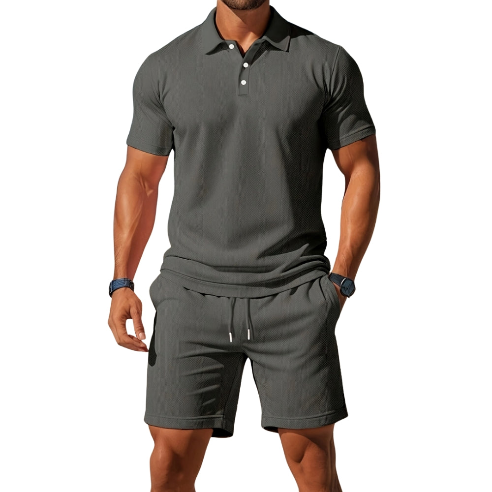 Ensemble Chemise Décontractée et Short Élastique pour Homme