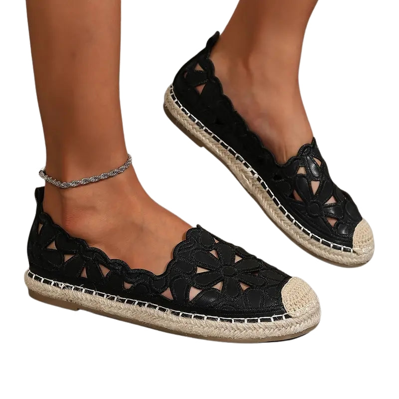 Espadrilles Femmes Mode avec Fleurs Brodées - PanierRoyale